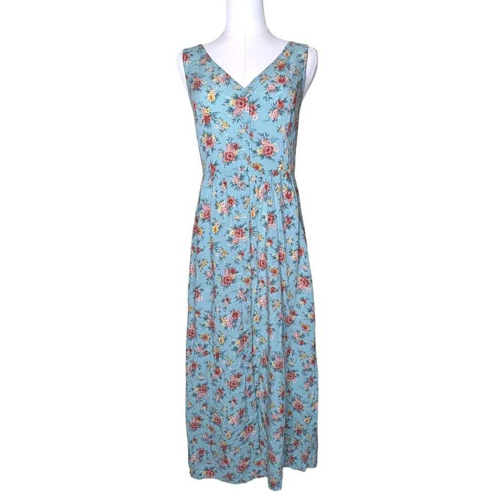 Floral Y2K Button Sleeveless Cottagecore Corset‎ Back Feminine Boho Chic Dress